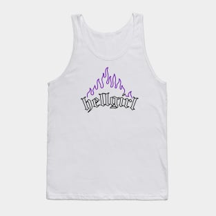 Hellgirl Aesthetic Goth Grl Grunge Design (Purple Flames & Black Text) Tank Top